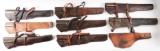 LOT OF 9: US ARMY LEATHER RIFLE SCABBARDS.