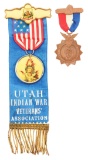 LOT OF 2: UTAH INDIAN WAR MEDAL ISSUED TO RETURN JACKSON REDDEN, MORMON PIONEER AND BODYGUARD TO JOS