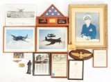 LOT OF CAPTAIN BLACKWELL O. HOLMES MEMORABILIA WITH PHOTO SIGNED BY PRESIDENT GEORGE H. W. BUSH.