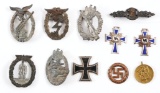 LOT OF 11: GERMAN WORLD WAR II AWARDS AND COMBAT BADGES.