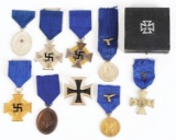 LOT OF 9: GERMAN WORLD WAR II AWARDS.
