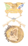 14K MEDAL PRESENTED TO AMERICAN IRISH NATIONALIST O'NEILL RYAN BY THE EMMET RIFLES OF HOUSTON TEXAS.