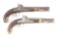 (A) LOT OF TWO H. ASTON MODEL 1842 PERCUSSION PISTOLS, DATED 1851 & 1849.