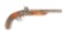 (A) CONTINENTAL PERCUSSION PISTOL CIRCA 1850 WITH OCTAGONAL TO ROUND BARREL - MODIFIED FOR ARROW SHO