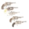 (A) LOT OF FIVE: FIVE ANTIQUE REVOLVERS.