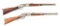 (A) LOT OF TWO: TWO WINCHESTER 1873 SADDLE RING CARBINES IN .44 WCF.
