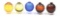 LOT OF FIVE: FIVE GLASS BOGARDUS TARGET BALLS, INCLUDING A RARE HOBNAIL.