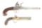 (A) LOT OF 2: FLINTLOCK AND PERCUSSION PISTOLS.