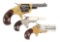 (A) LOT OF THREE: THREE ANTIQUE POCKET PISTOLS FROM COLT, FOREHAND AND WADSWORTH, AND FRANK WSSON.