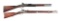 (A) LOT OF 2 SHORTENED CIVIL WAR 1863 PERCUSSION MUSKETS: LONDON ARMORY AND SPRINGFIELD.