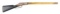(A) WINCHESTER MODEL 1873 LEVER ACTION RIFLE WITH LEATHER BARREL SLEEVE.