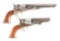 (A) LOT OF 2: COLT PERCUSSION REVOLVERS.