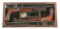 (A) A FINE CASED PAIR OF SAW HANDLED PERCUSSION DUELING PISTOLS RETAILED BY P. VALLEE, PHILADELPHIA,