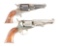 (A) LOT OF TWO: RARE SCALLOPED COLT 1849 POCKET AND REMINGTON NEW MODEL POCKET REVOLVERS.