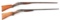 (A) LOT OF TWO: J. MANTON & CO AND BARKER DOUBLE BARREL PERCUSSION SHOTGUNS.