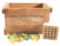 LOT OF SEVERAL SHOTGUN SHELLS IN WOODEN CRATE.