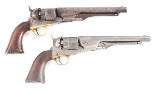 (A) LOT OF TWO: TWO COLT 1860 ARMY PERCUSSION REVOLVERS.
