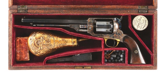 (A) CASED WHITNEY NAVY PERCUSSION REVOLVER.