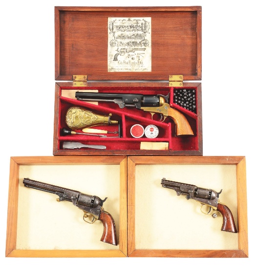 (A) LOT OF THREE: ITALIAN, COLT AND MANHATTAN PERCUSSION REVOLVERS.