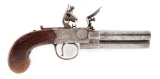 (A) ENGLISH TAP ACTION FLINTLOCK PISTOL.