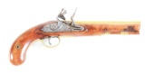(A) W & G CHANCE BRITISH BRASS BARREL FLINTLOCK PISTOL.