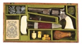 (A) CASED NICKEL COLT ROOT PERCUSSION REVOLVER IN 
