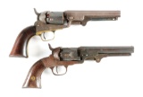 (A) LOT OF 2 COLT LONDON POCKET # 50 AND BACON 31 CAL, POCKET