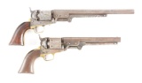 (A) LOT OF TWO COLT 3RD MODEL 1851 NAVY REVOLVERS: 1852 WITH 10 - 1/2