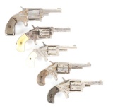 (A) LOT OF FIVE: FIVE ANTIQUE REVOLVERS.