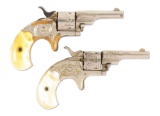 (A) LOT OF TWO: PAIR OF COLT .22 OPEN TOP REVOLVERS PRODUCED IN 1875.
