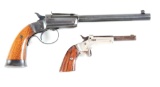 (A) LOT OF TWO: TWO STEVENS TIP UP .22 RIMFIRE PISTOLS.