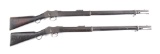 (A) LOT OF TWO: TWO ENFIELD MARTINI HENRY .577/450 LEVER ACTION RIFLES WITH BOXES.