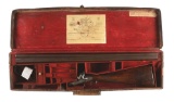 (A) SCARCE J.D. DOUGALL LOCKFAST MODEL SIDE BY SIDE PERCUSSION SHOTGUN WITH CASE.