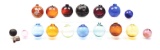 LOT OF 18 GLASS TARGET BALLS.