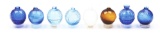 LOT OF EIGHT: EIGHT GLASS TARGET BALLS, MOSTLY EUROPEAN, INCLUDING A RARE GURD AND SON.