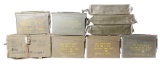 LOT OF EIGHT: CANS, BAGS, AND CRATE OF 7.62 NATO AMMUNITION TOTALING 2130 ROUNDS.