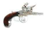 (A) DIMINUTIVE DOUBLE BARREL FLINTLOCK BOXLOCK PISTOL.