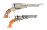 (A) LOT OF 2 PERCUSSION REVOLVERS: BEALS NAVY AND COLT 1849 POCKET.