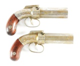 (A) LOT OF 2: ALLEN & THURBER PERCUSSION PEPPERBOX REVOLVERS.
