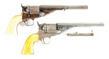 (A) LOT OF TWO: COLT .36 CALIBER PERCUSSION / CONVERSION REVOLVERS.
