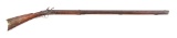 (A) CARVED FULLSTOCK .52 CALIBER FLINTLOCK KENTUCKY RIFLED SIGNED DERINGER.