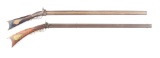 (A) LOT OF TWO: DOUBLE BARRELLED KENTUCKY RIFLES.