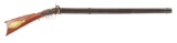 (A) SWIVEL BREECH PERCUSSION RIFLE WITH POWDER FLASK.