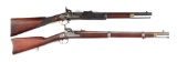 (A) LOT OF 2 SHORTENED CIVIL WAR 1863 PERCUSSION MUSKETS: LONDON ARMORY AND SPRINGFIELD.