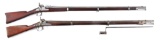 (A) LOT OF 2 CIVIL WAR PERCUSSION MUSKETS: S.N. & W.T.C CONTRACT 1861 & MODEL 1842 WITH PALMETTO MAR