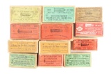 COLLECTORS LOT OF 12: WINCHESTER, UMC, PETERS RIMFIRE AMMUNITION.