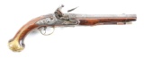 (A) WILSON SINGLE SHOT FLINTLOCK PISTOL.