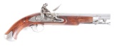 (A) TOWER MARKED SINGLE SHOT FLINTLOCK PISTOL.