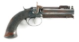 (A) ENGLISH BAYONETTED DOUBLE BARREL PERCUSSION PISTOL.