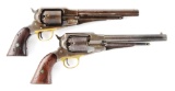 (A) LOT OF 2: REMINGTON 1858 PERCUSSION REVOLVERS.